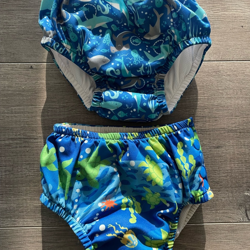 i play. Ocean Adventure Kids Diaper Cover Set - Blue and Green